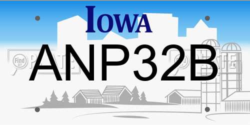 ANP32B Iowa License Plate