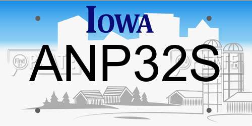 ANP32S Iowa License Plate