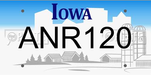 ANR120 Iowa License Plate