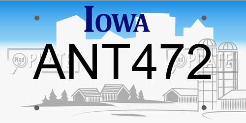 ANT472 Iowa License Plate