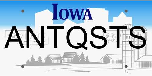 ANTQSTS Iowa License Plate