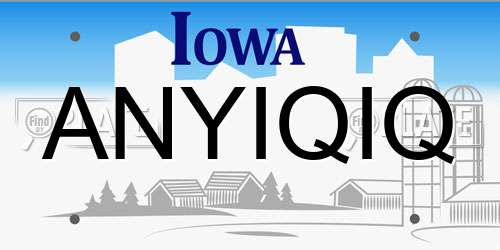 ANYIQIQ Iowa License Plate
