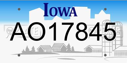 AO17845 Iowa License Plate