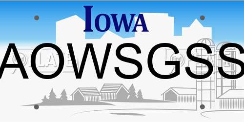 AOWSGSS Iowa License Plate