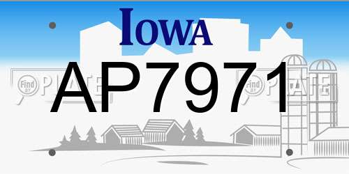 AP7971 Iowa License Plate