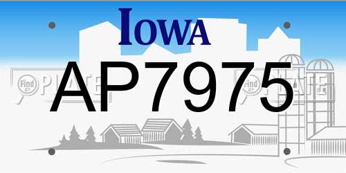 AP7975 Iowa License Plate