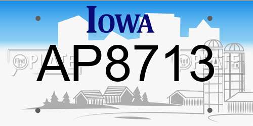 AP8713 Iowa License Plate