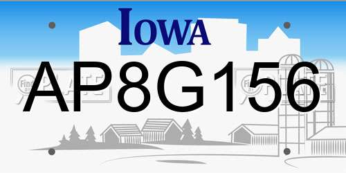 AP8G156 Iowa License Plate