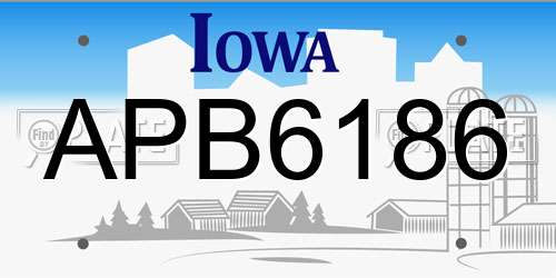 APB6186 Iowa License Plate