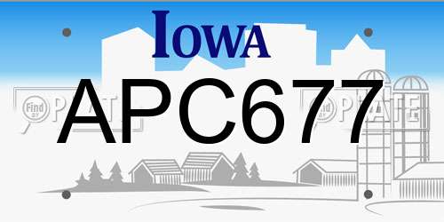 APC677 Iowa License Plate