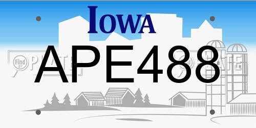 APE488 Iowa License Plate