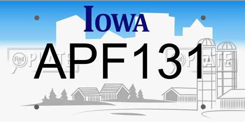APF131 Iowa License Plate