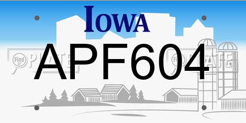 APF604 Iowa License Plate