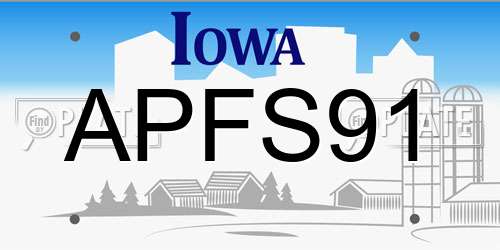 APFS91 Iowa License Plate