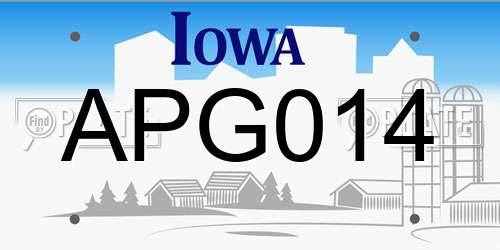 APG014 Iowa License Plate