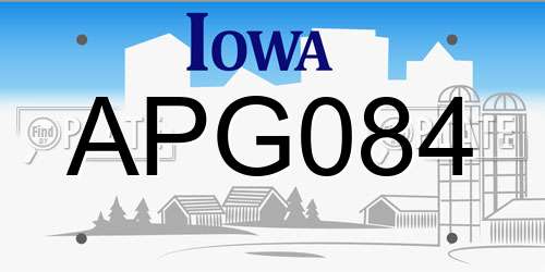 APG084 Iowa License Plate