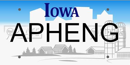 APHENG Iowa License Plate