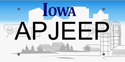 APJEEP Iowa License Plate