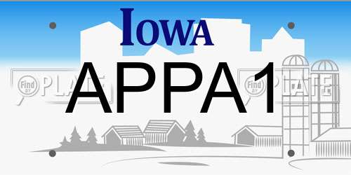 APPA1 Iowa License Plate