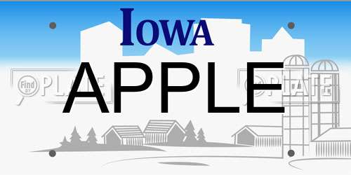 APPLE Iowa License Plate