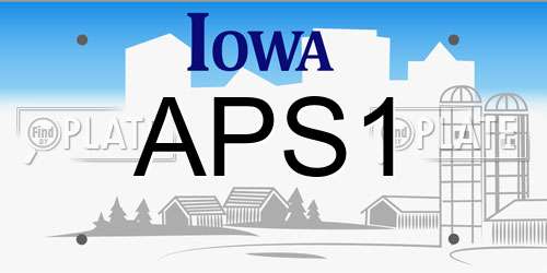 APS1 Iowa License Plate