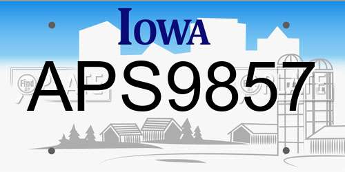 APS9857 Iowa License Plate