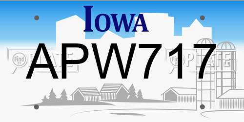 APW717 Iowa License Plate