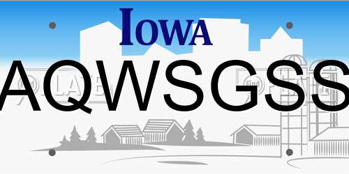 AQWSGSS Iowa License Plate