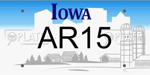 AR15 Iowa License Plate