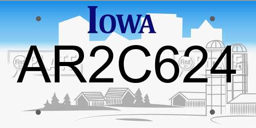 AR2C624 Iowa License Plate