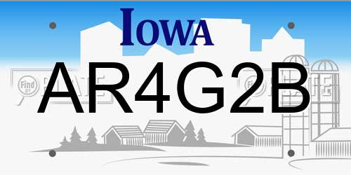 AR4G2B Iowa License Plate