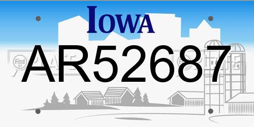 AR52687 Iowa License Plate