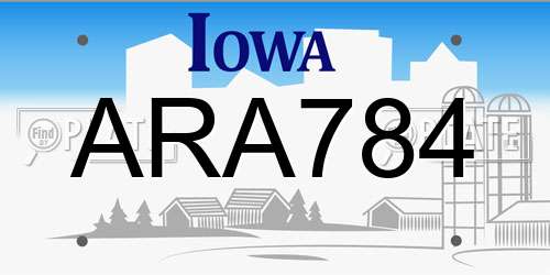 ARA784 Iowa License Plate