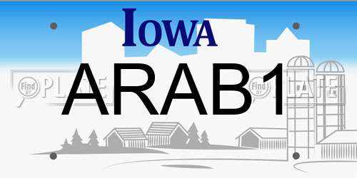 ARAB1 Iowa License Plate