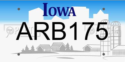 ARB175 Iowa License Plate