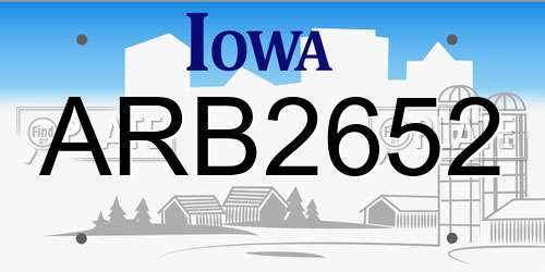 ARB2652 Iowa License Plate