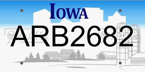 ARB2682 Iowa License Plate