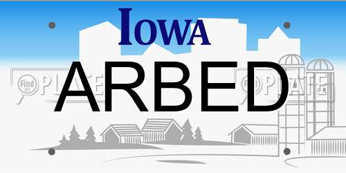 ARBED Iowa License Plate