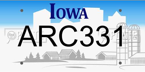 ARC331 Iowa License Plate