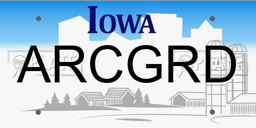 ARCGRD Iowa License Plate