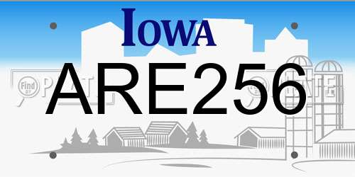 ARE256 Iowa License Plate