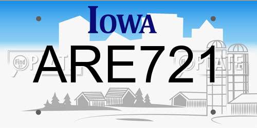 ARE721 Iowa License Plate
