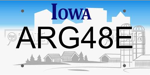 ARG48E Iowa License Plate