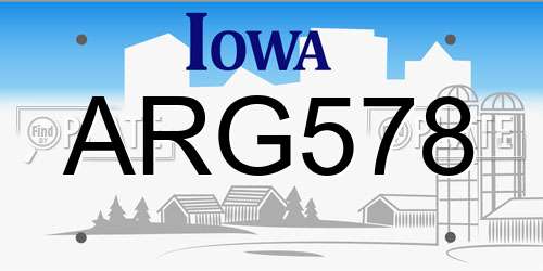 ARG578 Iowa License Plate