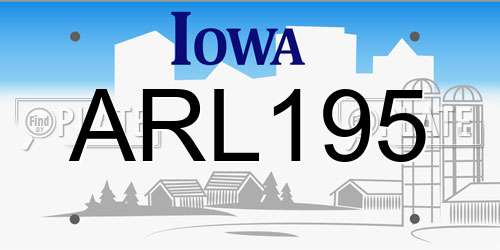 ARL195 Iowa License Plate