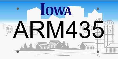 ARM435 Iowa License Plate