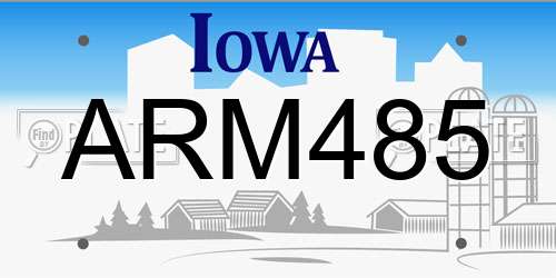 ARM485 Iowa License Plate