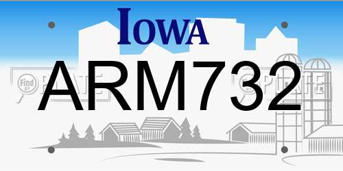 ARM732 Iowa License Plate