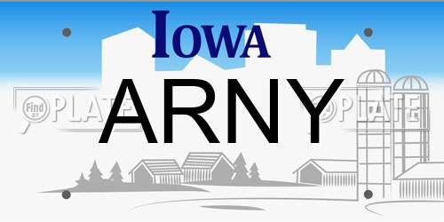 ARNY Iowa License Plate