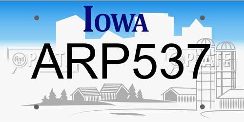 ARP537 Iowa License Plate
